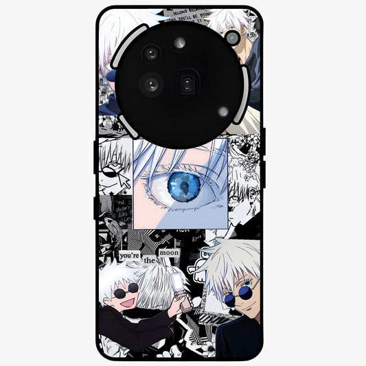 Infinity Sorcerer Chaos Glass Case showing flat back view with mystical sorcerer themed artwork and glossy glass finish.