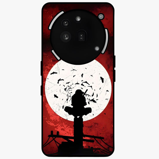 Itachi Limited Edition Naruto Anime Glass Case showing flat back view with iconic anime character artwork and glossy glass finish.