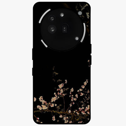Petal Moon Light With Custom Name Glass Case showing flat back view with floral moonlight artwork and personalized name design.