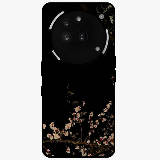 Petal Moon Light With Custom Name Glass Case showing flat back view with floral moonlight artwork and personalized name design.