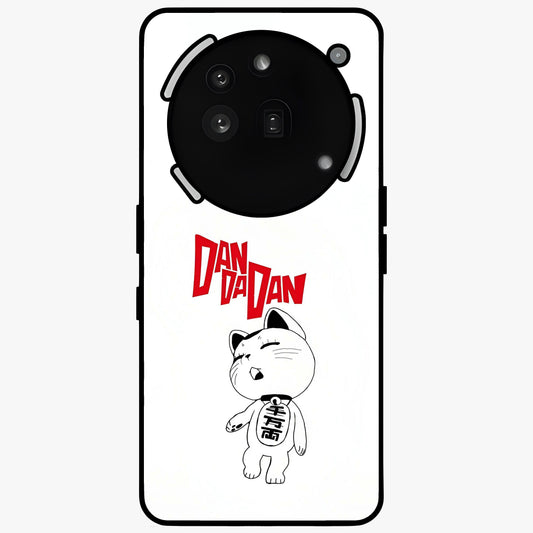 Playful Spirit Charm Glass Case showing flat back view with cheerful charm themed artwork and glossy glass finish.