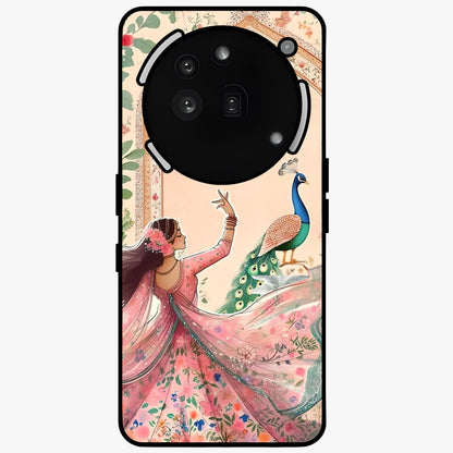 Royal Grace Muse Glass Case showing flat back view with elegant artistic artwork and glossy glass finish.