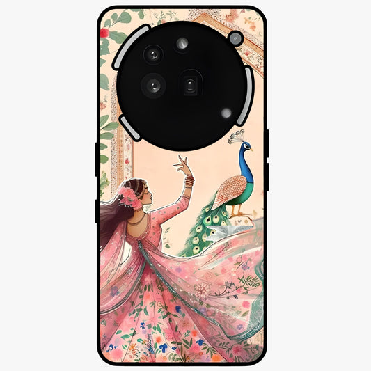 Royal Grace Muse Glass Case showing flat back view with elegant artistic artwork and glossy glass finish.