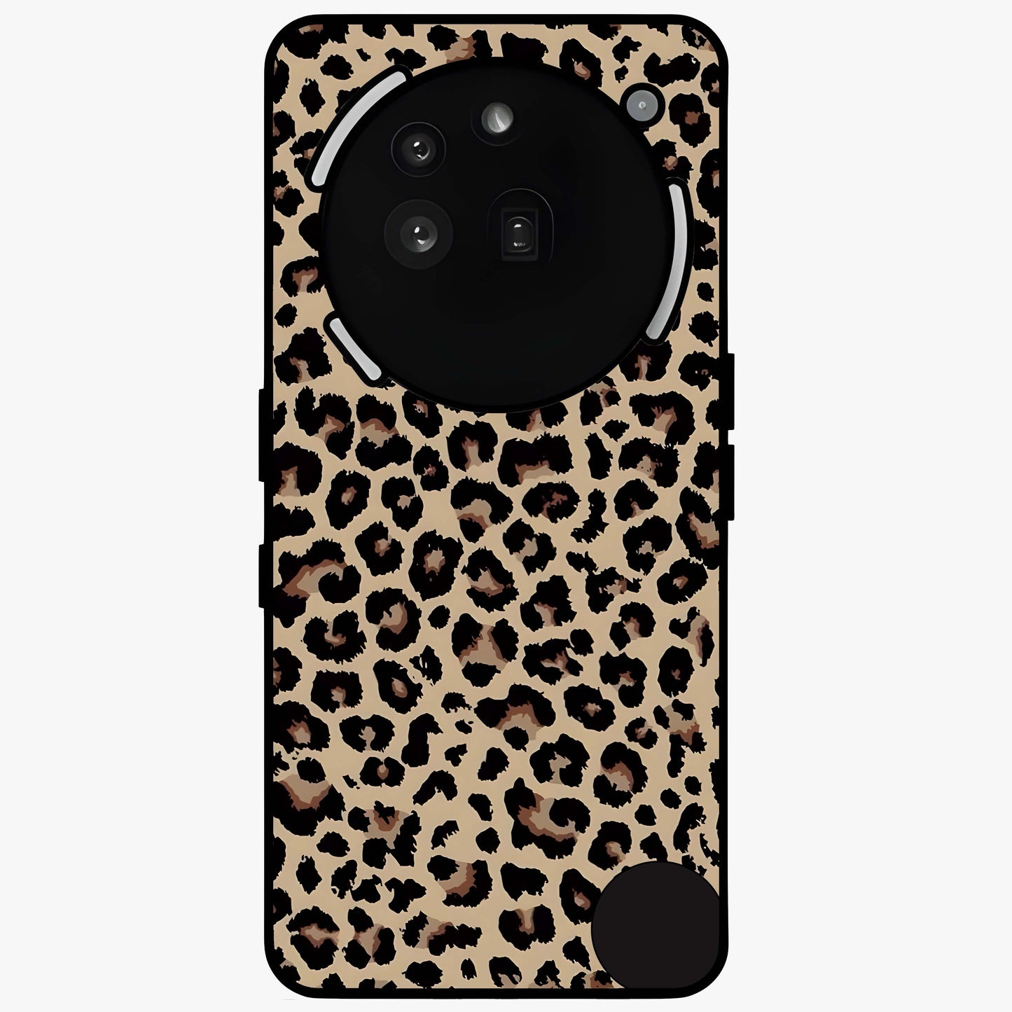 Savage Chic Pattern Glass Case showing flat back view with stylish patterned artwork and glossy glass finish.