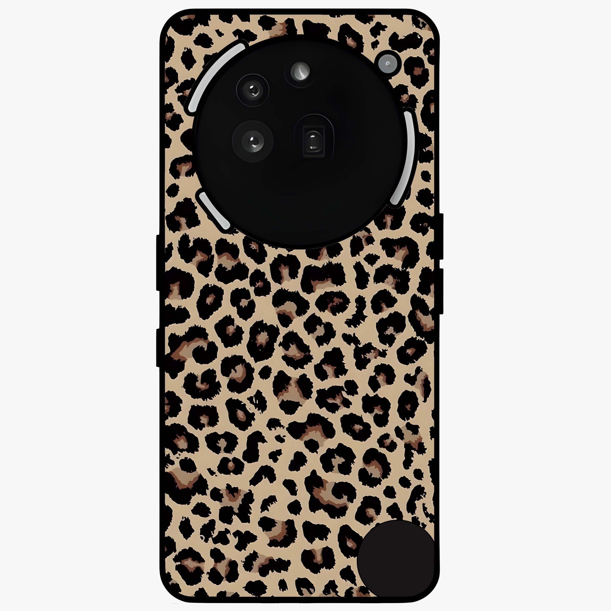 Savage Chic Pattern Glass Case showing flat back view with stylish patterned artwork and glossy glass finish.