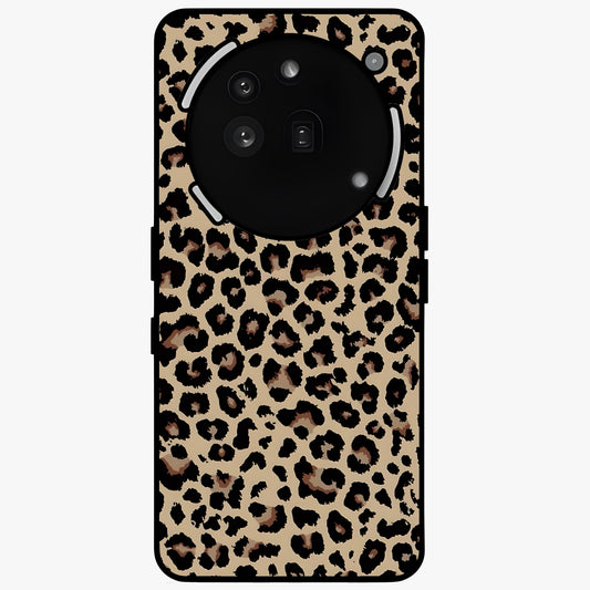 Savage Chic Pattern Glass Case showing flat back view with stylish patterned artwork and glossy glass finish.