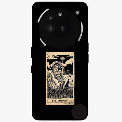 The Empress Glass Case showing flat back view with regal feminine artwork and glossy glass finish.
