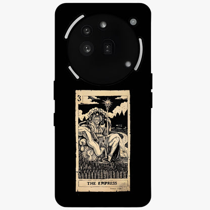 The Empress Glass Case showing flat back view with regal feminine artwork and glossy glass finish.