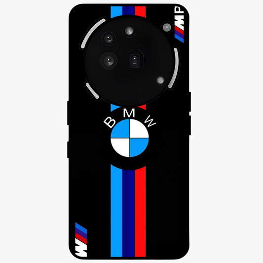 Turbo BMW Beast Glass Case showing flat back view with high performance sports car artwork and glossy glass finish.