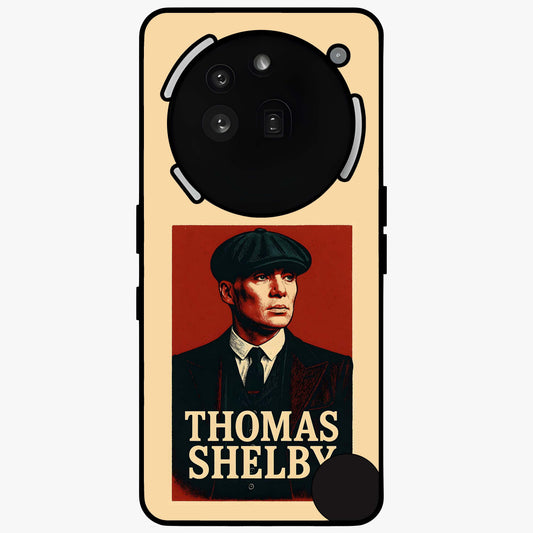 Vintage Mafia Authority Glass Case showing flat back view with bold vintage mafia inspired artwork and glossy glass finish.