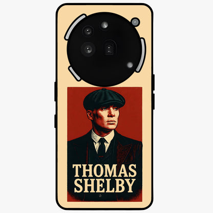 Vintage Mafia Authority Glass Case showing flat back view with bold vintage mafia inspired artwork and glossy glass finish.