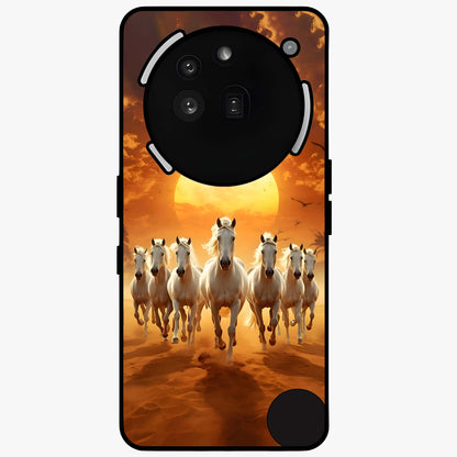 Wild Sunset Majesty Glass Case showing flat back view with majestic sunset landscape artwork and glossy glass finish.