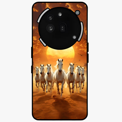 Wild Sunset Majesty Glass Case showing flat back view with majestic sunset landscape artwork and glossy glass finish.