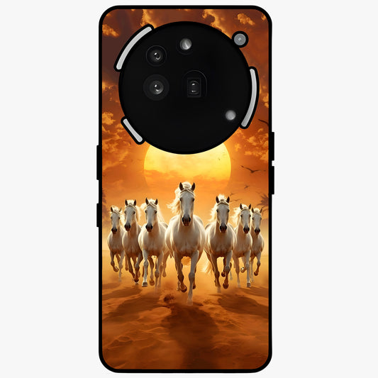 Wild Sunset Majesty Glass Case showing flat back view with majestic sunset landscape artwork and glossy glass finish.