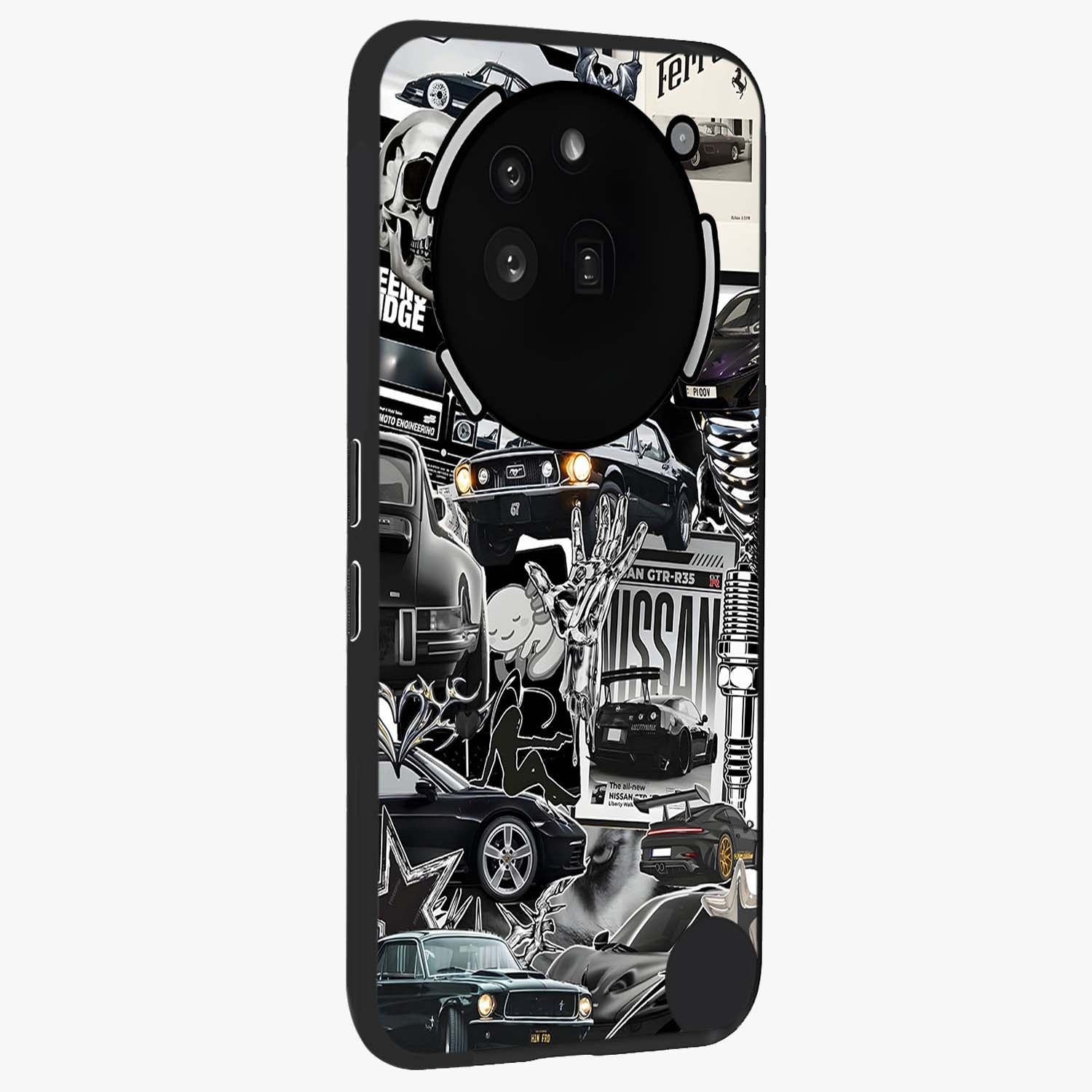 Aesthetic Dark Love Glass Case upright view showcasing dramatic romantic artwork with modern aesthetic style.