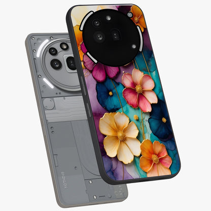 Artlyn Grace Flower Pattern Glass Case displayed in angled mockup highlighting delicate flower pattern design and smooth glass surface.