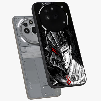 Berserker Blood Oath Glass Case displayed in angled mockup highlighting dark fantasy graphic design and powerful theme.