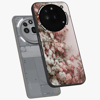 Blush Blossom Cloud Glass Case displayed in angled mockup highlighting soft cloud and blossom design with pastel aesthetic.