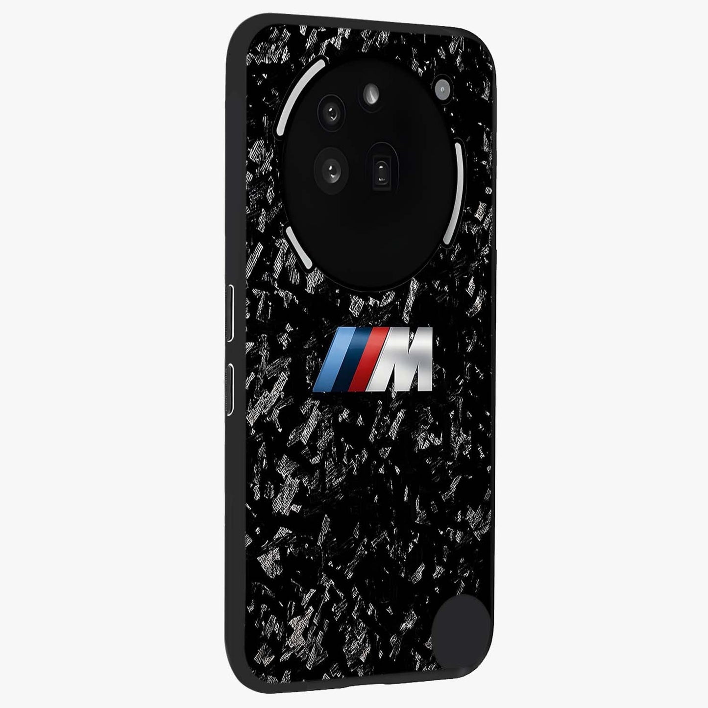 Carbon Speed Mark Glass Case upright view showcasing modern carbon speed graphic with bold automotive theme.