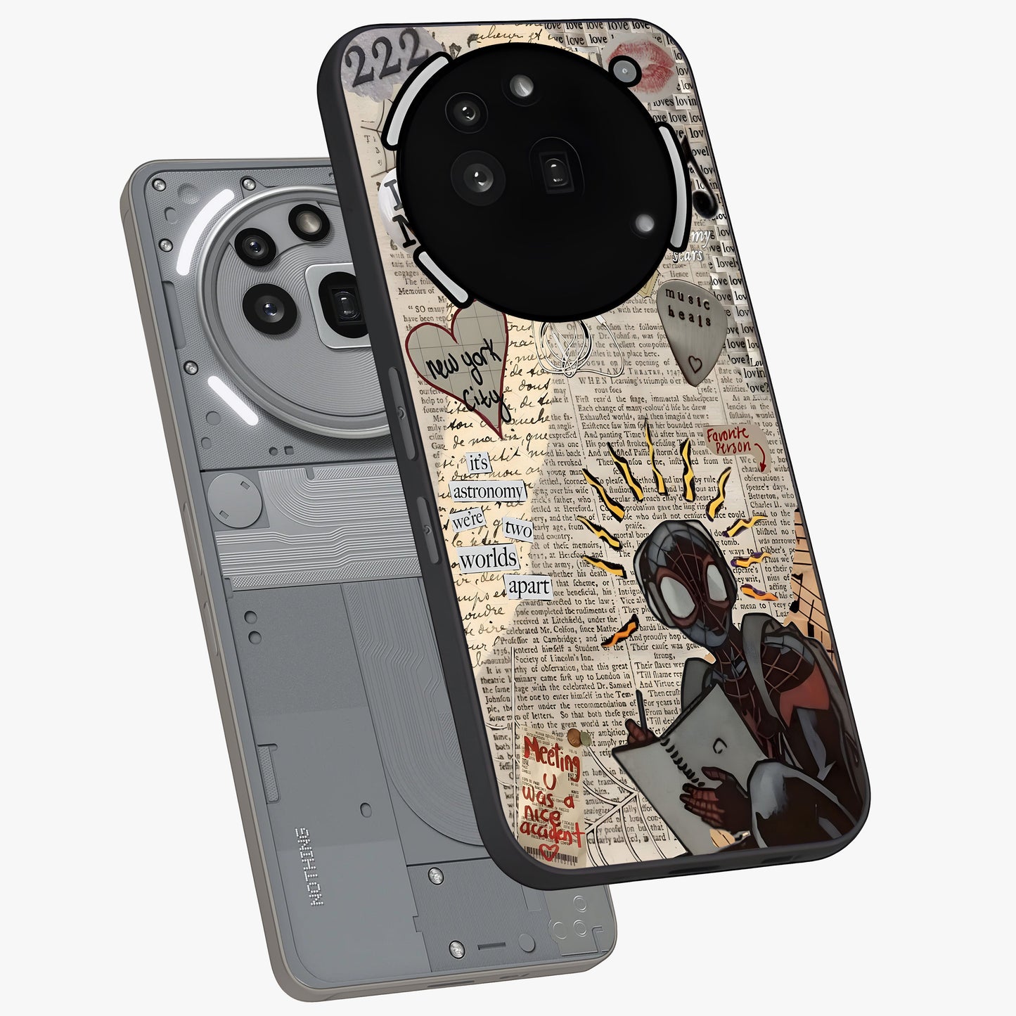 City Dream Sketch Glass Case displayed in angled mockup highlighting minimal city illustration with aesthetic sketch style.