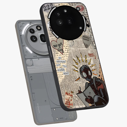 City Dream Sketch Glass Case displayed in angled mockup highlighting minimal city illustration with aesthetic sketch style.