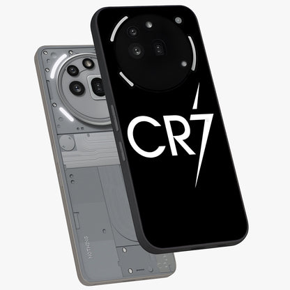 Cr7 Elite Strike Glass Case displayed in angled mockup highlighting powerful sports graphic with bold athletic theme.