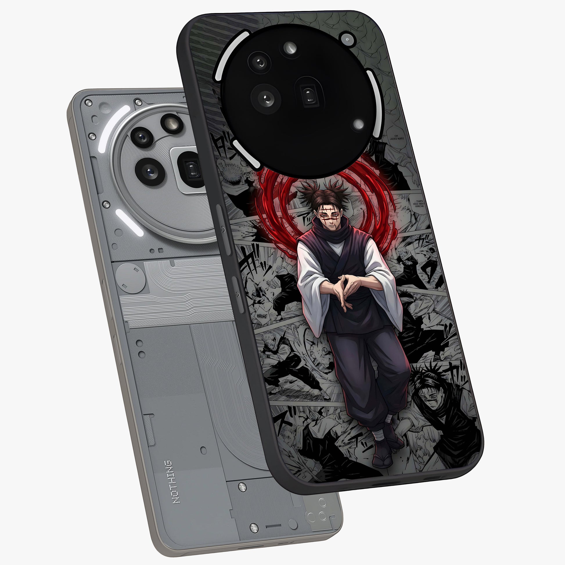 Cursed Ritual Ascension Glass Case displayed in angled mockup highlighting mystical ritual illustration with supernatural aesthetic.