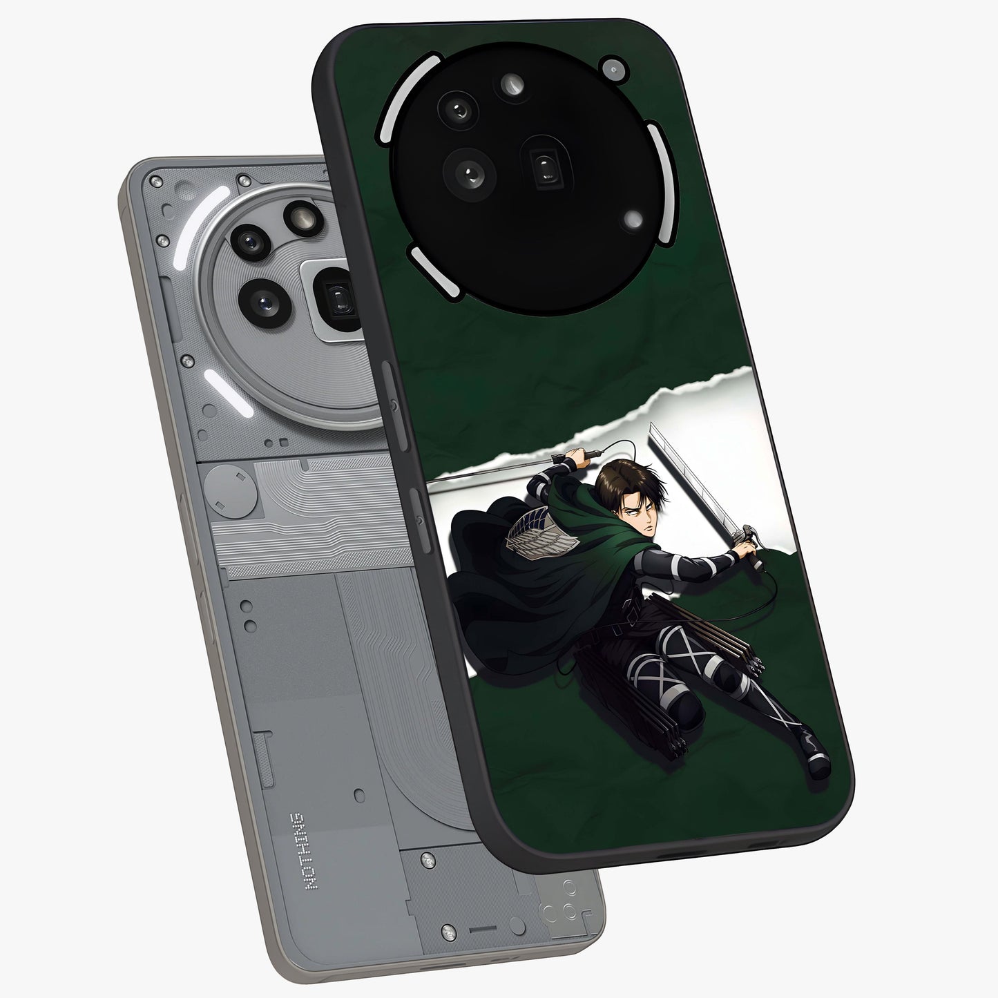 Emerald War Vanguard Glass Case displayed in angled mockup highlighting intense battle inspired design with emerald tone aesthetic.