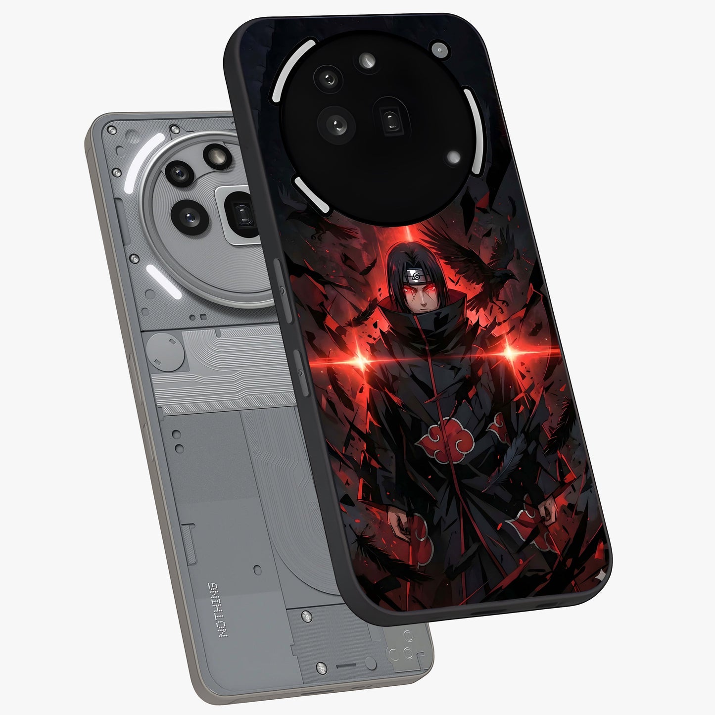 Focused Blade Discipline Glass Case displayed in angled mockup highlighting clean minimal text artwork with modern aesthetic style.