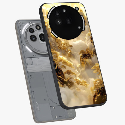 Gates Of Illumination Glass Case displayed in angled mockup highlighting radiant portal inspired design with fantasy aesthetic.