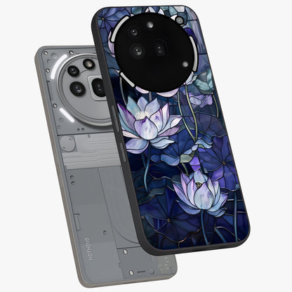 Gloss Petal Rush Glass Case displayed in angled mockup highlighting vibrant petal design with elegant floral aesthetic.