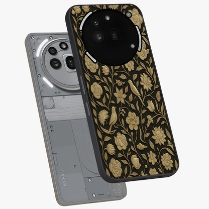 Golden Evil Eye Mandala Glass Case displayed in angled mockup highlighting protective evil eye symbol with golden mandala design.