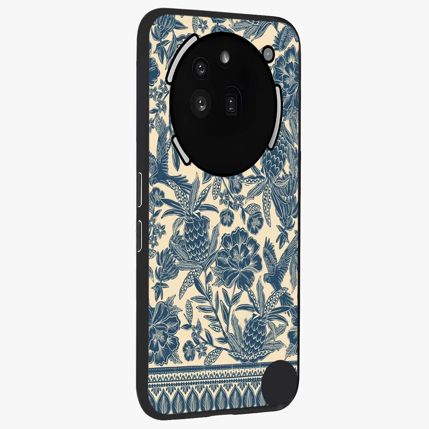 Heirloom Wild Bloom Glass Case upright view showcasing delicate wildflower artwork with timeless floral theme.