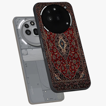 Heritage Carpet Royale Glass Case displayed in angled mockup highlighting intricate royal carpet design with heritage aesthetic.