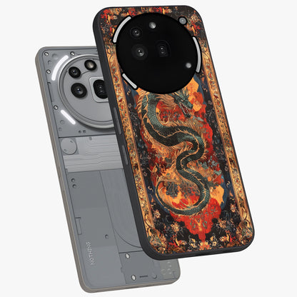 Inferno Dragon Soul Glass Case displayed in angled mockup highlighting powerful dragon illustration with inferno aesthetic.