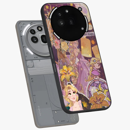 Magical Tangled Dream Glass Case displayed in angled mockup highlighting whimsical fantasy design with magical aesthetic.