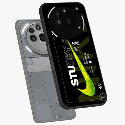 Neon Street Edition Glass Case displayed in angled mockup highlighting vibrant urban design with bold street aesthetic.