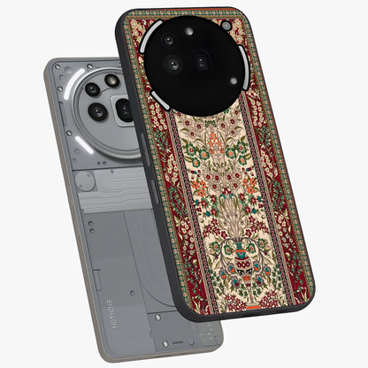 Persian Inspired Glass Case displayed in angled mockup highlighting intricate traditional design with elegant cultural aesthetic.
