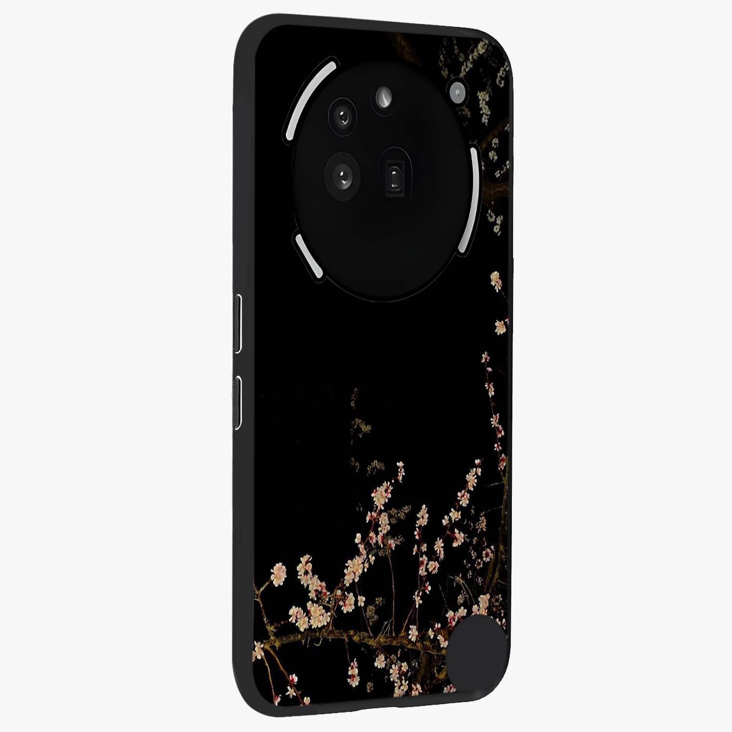 Petal Moon Light With Custom Name Glass Case upright view showcasing elegant floral moon artwork with personalized aesthetic.