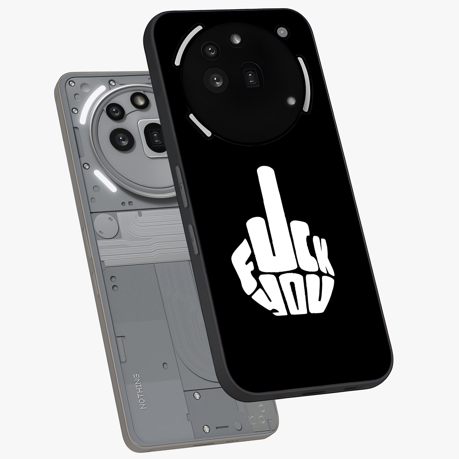 Rebel Mode On Glass Case displayed in angled mockup highlighting edgy text design with modern street aesthetic.
