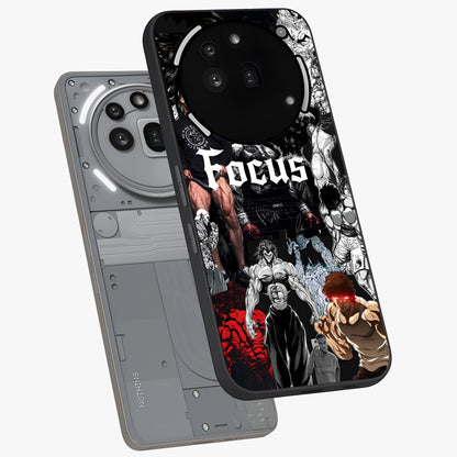 Relentless Power Focus Glass Case displayed in angled mockup highlighting bold statement design with modern aesthetic style.