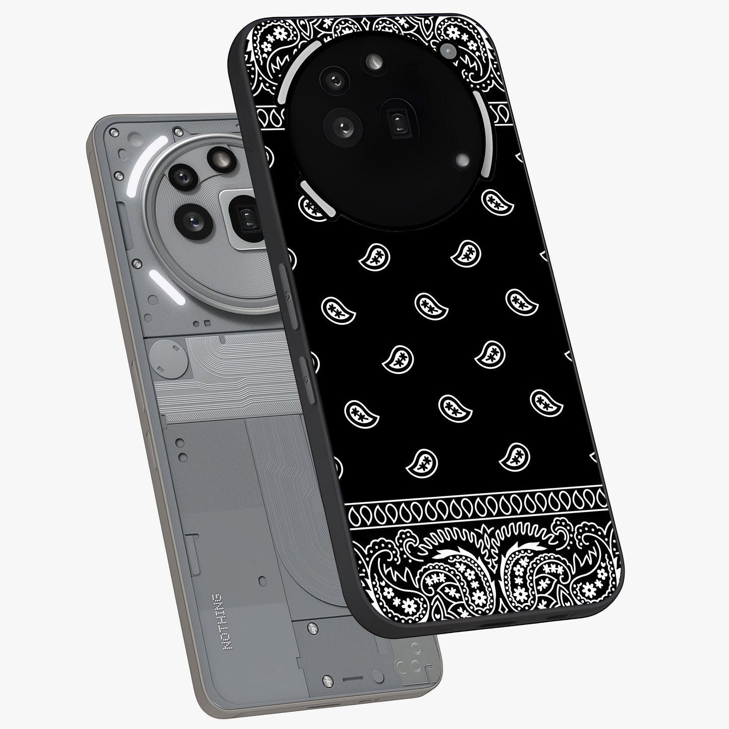 Retro Rebel Threads Glass Case displayed in angled mockup highlighting retro inspired graphic design with rebellious aesthetic.