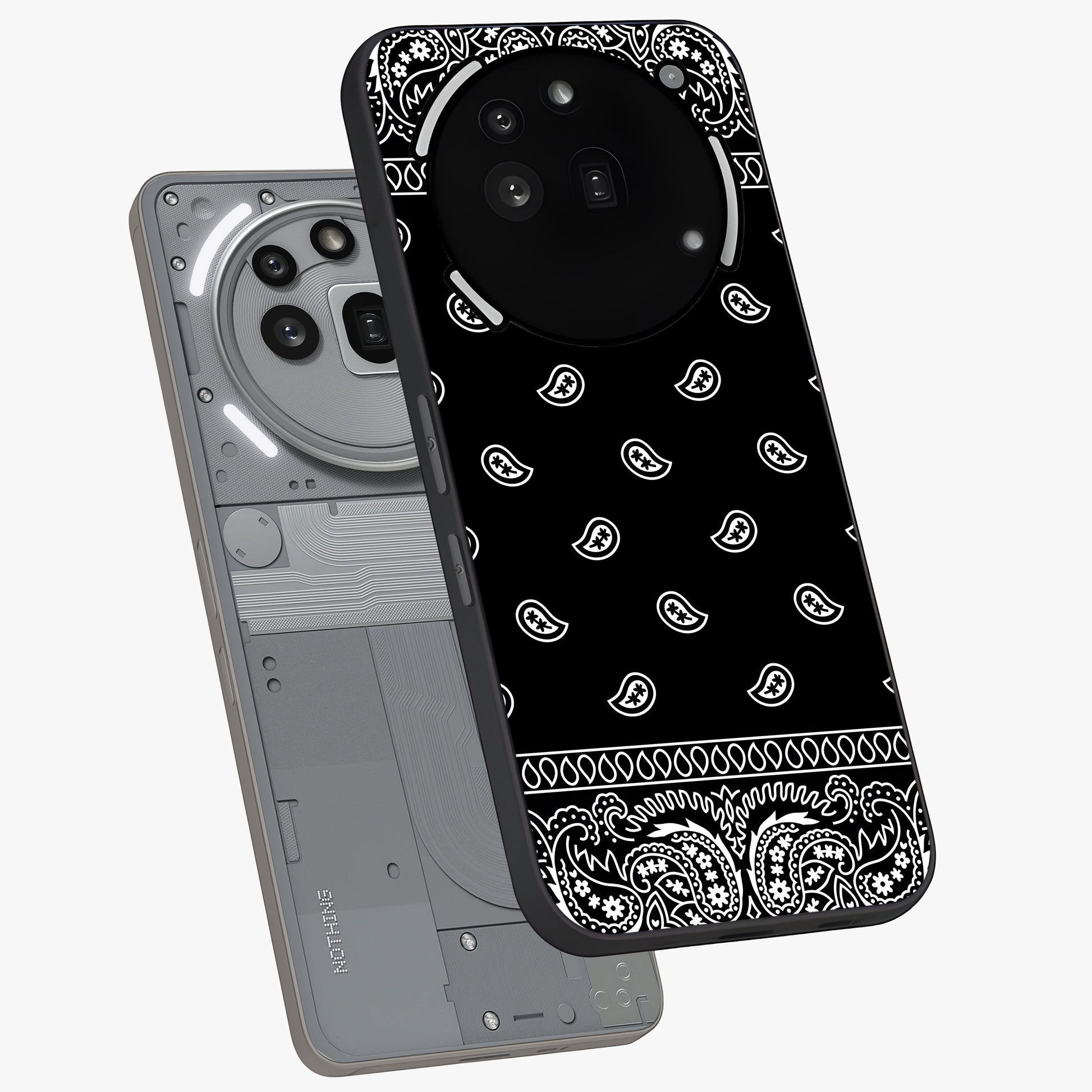 Retro Rebel Threads Glass Case displayed in angled mockup highlighting retro inspired graphic design with rebellious aesthetic.