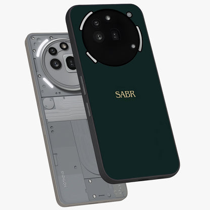 Sabr Minimal Patience Glass Case displayed in angled mockup highlighting simple inspirational design with clean aesthetic style.