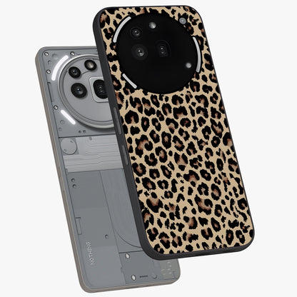 Savage Chic Pattern Glass Case displayed in angled mockup highlighting bold fashion inspired design with chic aesthetic.