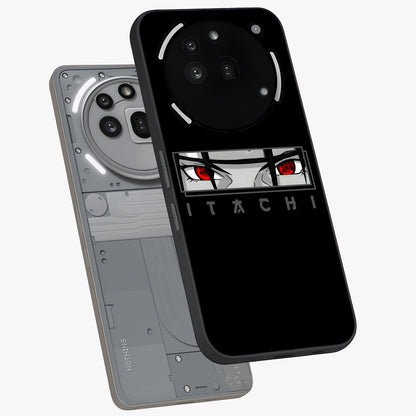 Scarlet Gaze Dominance Glass Case displayed in angled mockup highlighting intense visual design with bold scarlet aesthetic.