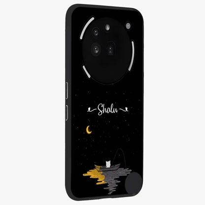 Silent Night Row Glass Case upright view showcasing tranquil night artwork with serene landscape theme.