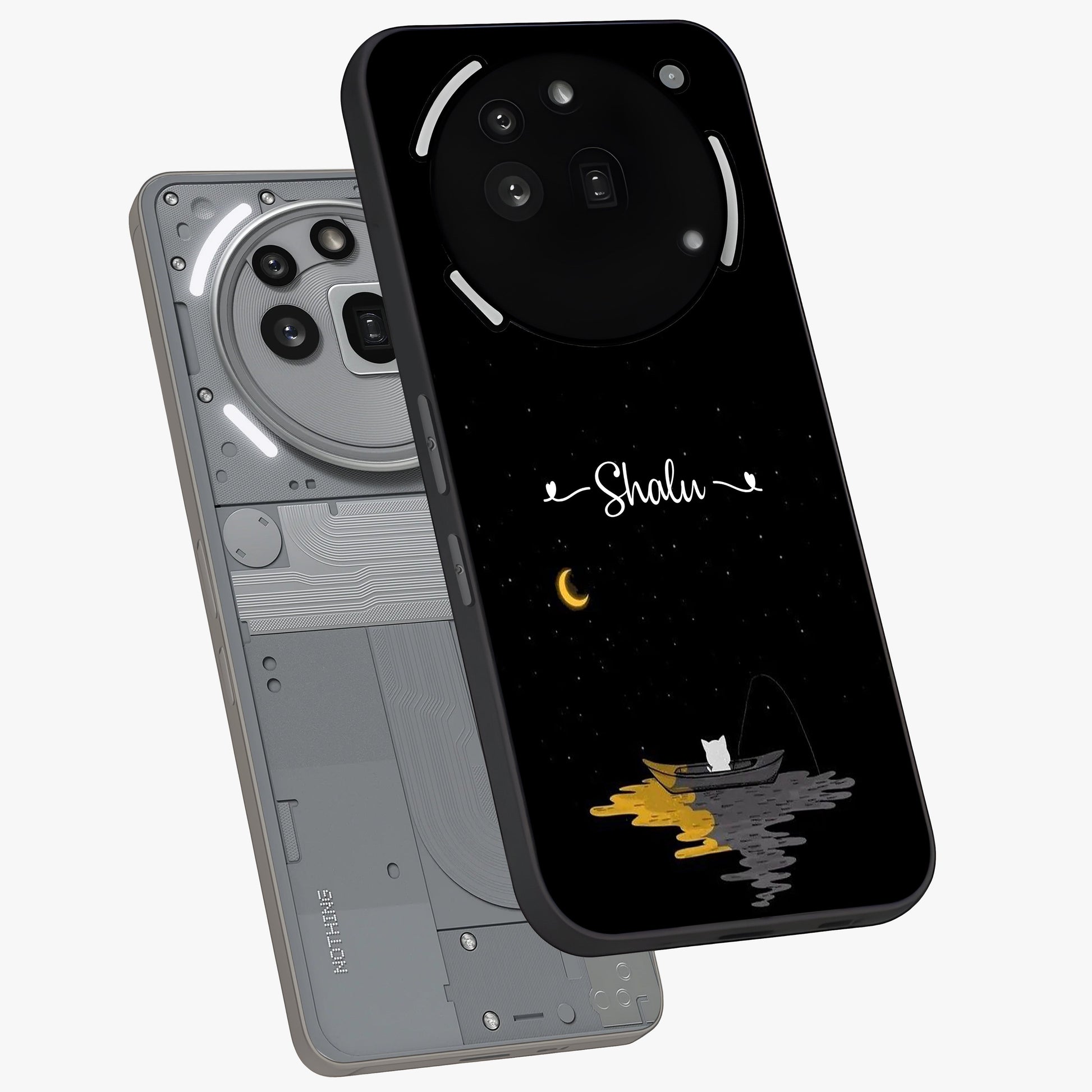 Silent Night Row Glass Case displayed in angled mockup highlighting peaceful evening design with dreamy night aesthetic.