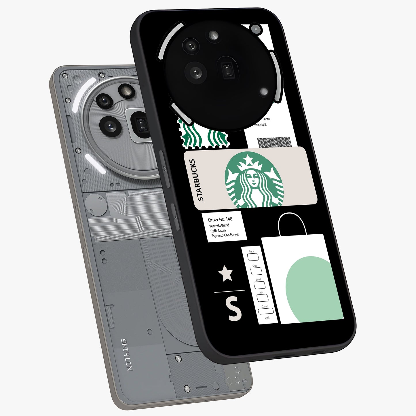 Starbucks Mocha Glass Case displayed in angled mockup highlighting stylish mocha themed design with cozy café aesthetic.
