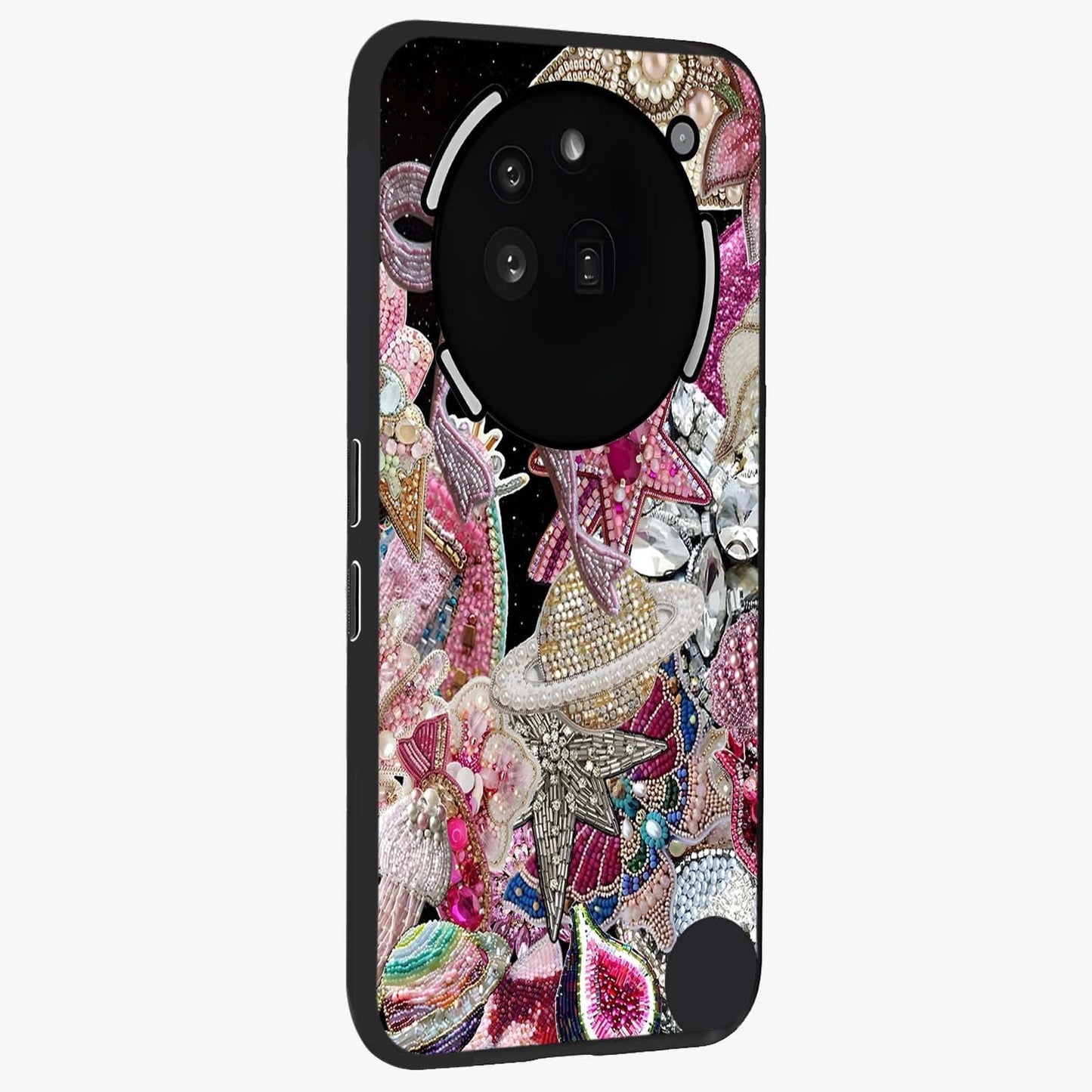Starlit Jewel Dream Glass Case upright view showcasing radiant star inspired artwork with magical night theme.
